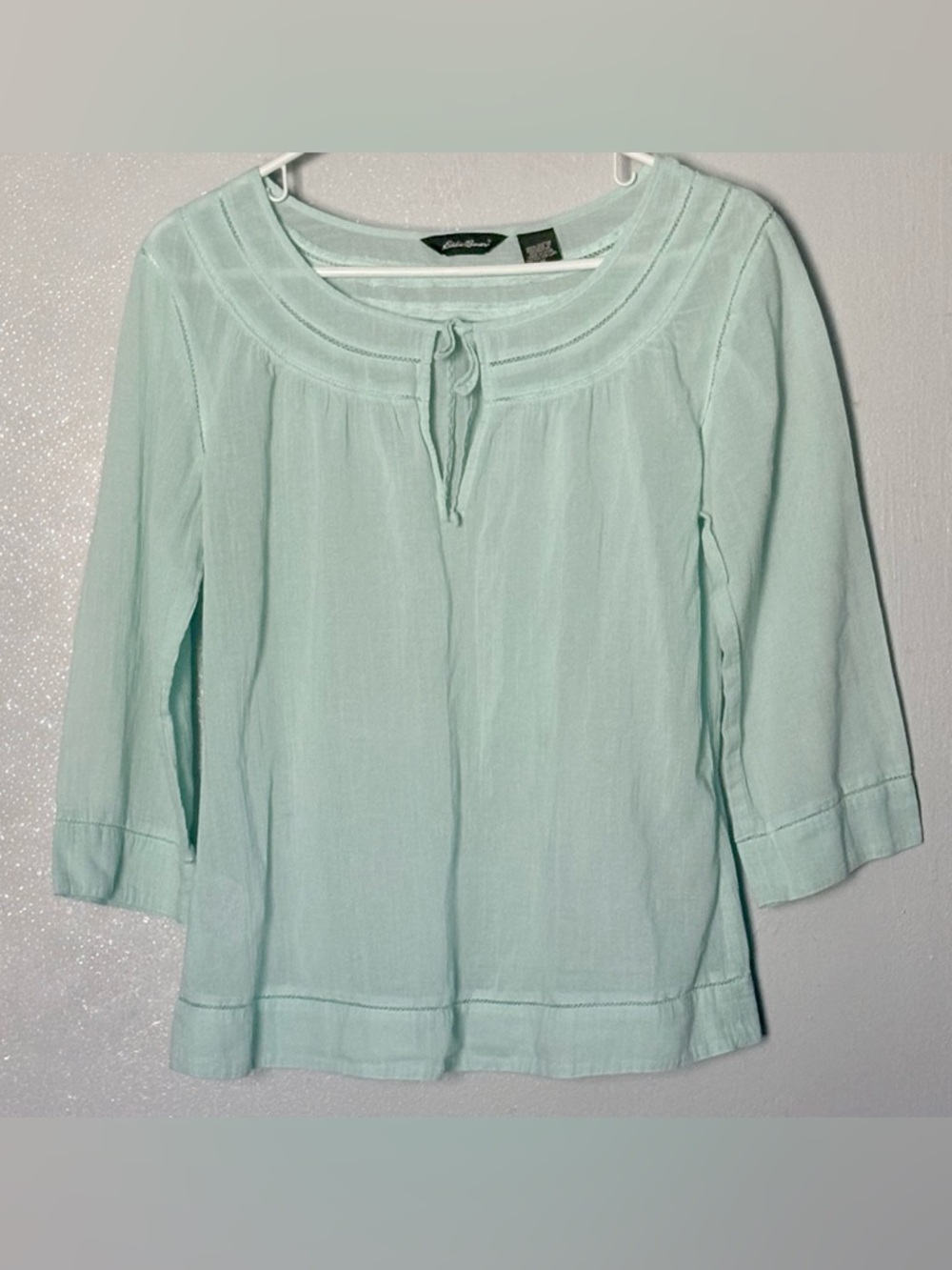 Eddie Bauer 3/4 Sleeve 100% Cotton Boho Top M